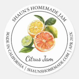Mixed Citrus Jam Modern label Runder Aufkleber