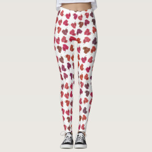 Mixed colors flowers bright motif pattern leggings