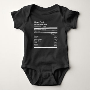 Mixed Desi Nutrition Facts Baby Jersey T - Shirt