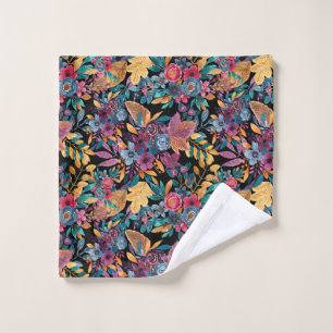 Mixed Fall Floral Blätter Berry Watercolor Muster Waschlappen