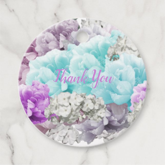 Mixed Floral Bouquet Vielen Dank für Ihre Unterstü Geschenkanhänger (Vorderseite)