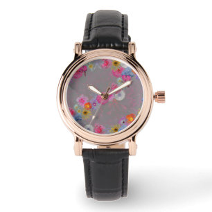 Mixed flowers in modern art armbanduhr