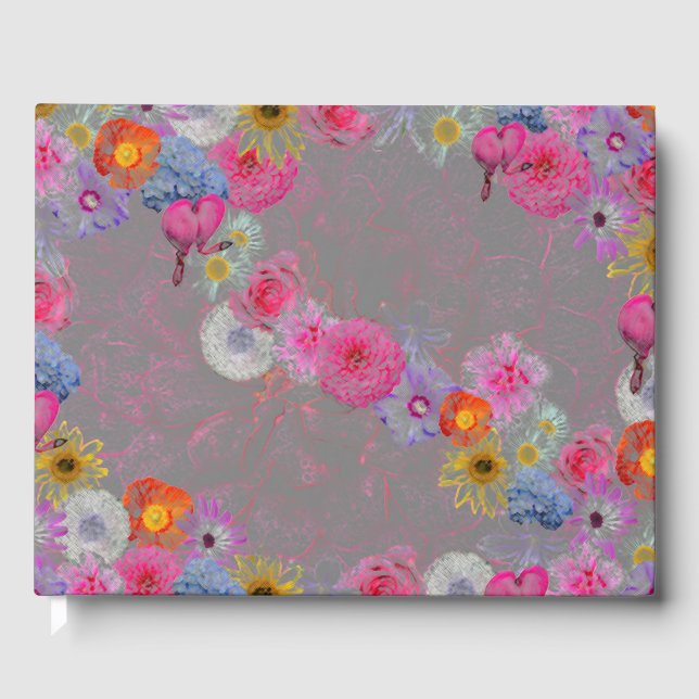 Mixed flowers in modern art gästebuch (Vorderseite)