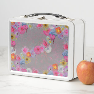 Mixed flowers in modern art metall brotdose