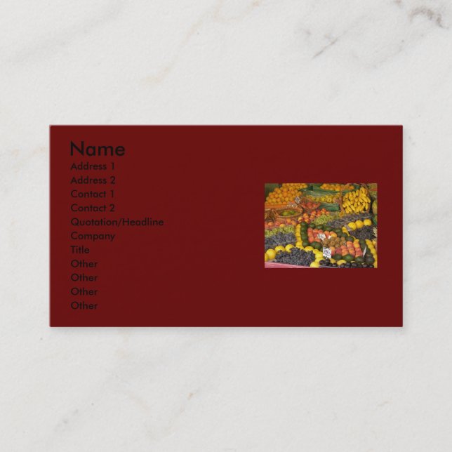 "Mixed Frucht Business Card" Visitenkarte (Vorderseite)