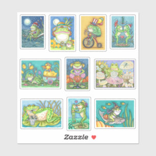 MIXED FUNNY ALBERN FROG ART CHARACTERS PLUS HOLIDA AUFKLEBER