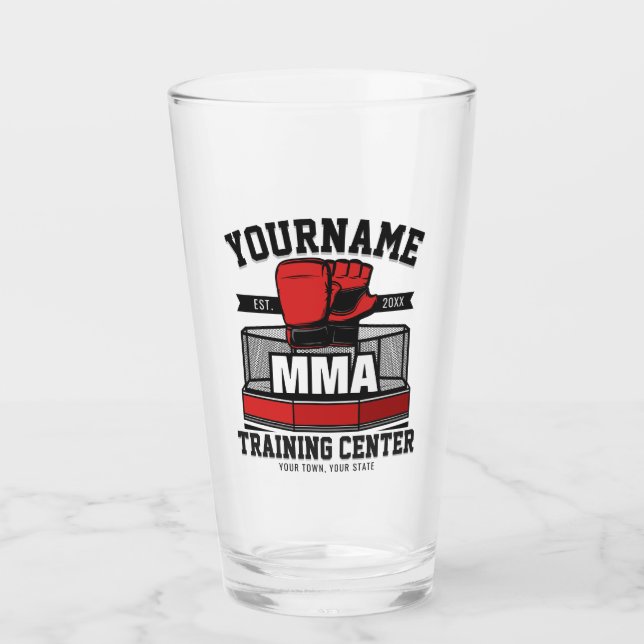 Mixed Martial Arts ADD NAME MMA Fight Training Glas (Vorderseite)