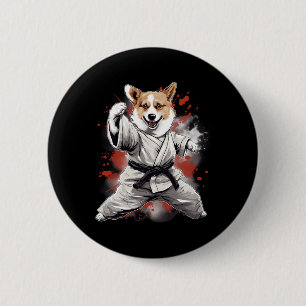 Mixed Martial Arts Cardigan Welsh Corgi Dog Karate Button