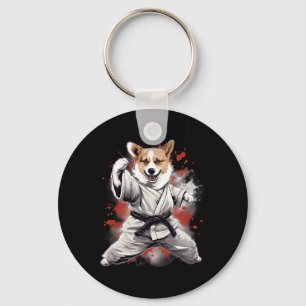 Mixed Martial Arts Cardigan Welsh Corgi Dog Karate Schlüsselanhänger