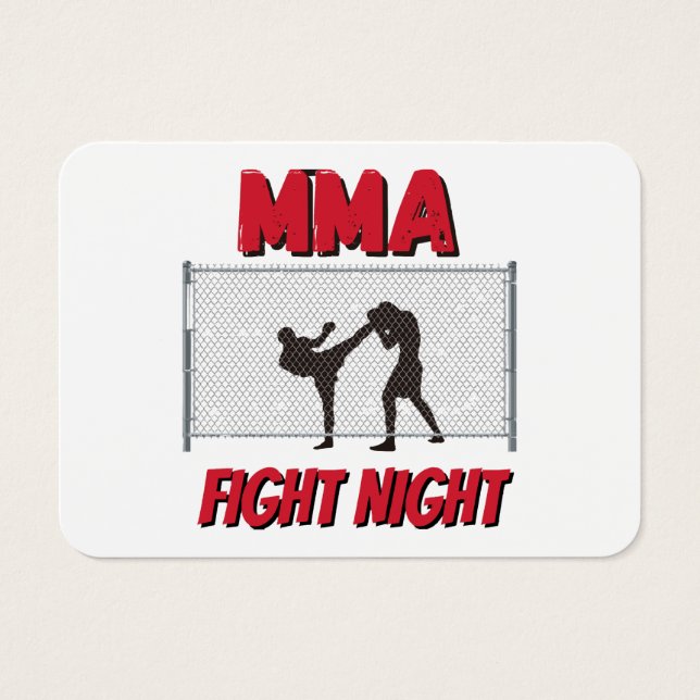 MIXED MARTIAL ARTS Fight Night Text und Silhouette (Vorderseite)