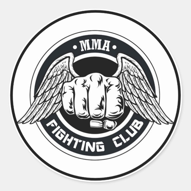 MIXED MARTIAL ARTS Fighting Club Klassischer Runda Runder Aufkleber (Vorderseite)