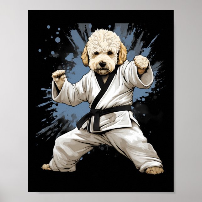 Mixed Martial Arts Goldendoodle Dog Karate Poster (Vorne)