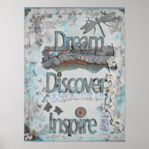 Mixed Media Art Dream Entdeckungsreise nach Ankünd Poster