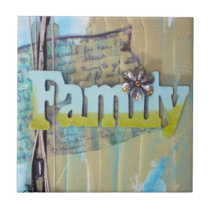 Mixed Media Art Family Fliese