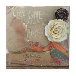Mixed Media Art Liebe Fliese
