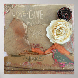 Mixed Media Art Liebe gibt Hope Share Art Print Poster