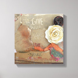 Mixed Media Art Liebe Leinwanddruck