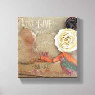 Mixed Media Art Liebe Leinwanddruck