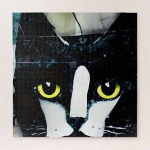Mixed Media Black Cat Puzzle