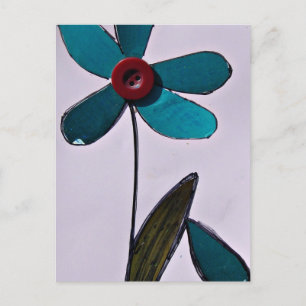 Mixed Media-Blume Postkarte