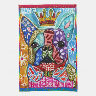 Mixed Media Boston Terrier Dog Küchentuch