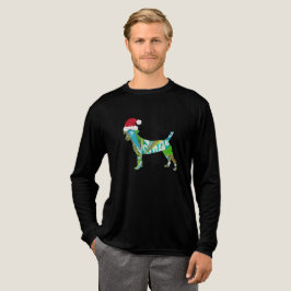 Mixed-Media-Collage-Kunst HUND WELPE im Weihnachts Tri-Blend Shirt