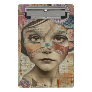 Mixed-Media-Collage-Porträtkunst (10) Mini Klemmbrett