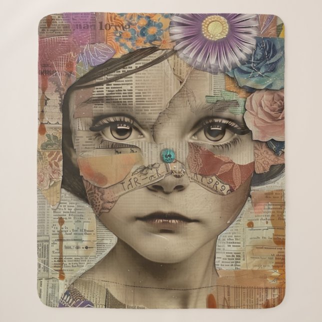 Mixed-Media-Collage-Porträtkunst (10) Sherpadecke (Vorderseite)