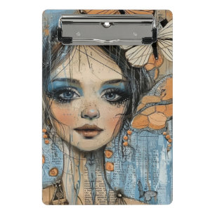 Mixed-Media-Collage-Porträtkunst (12) Mini Klemmbrett