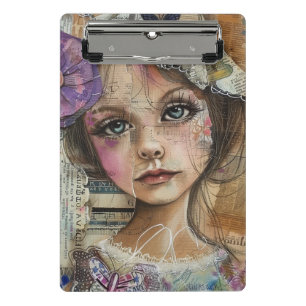 Mixed-Media-Collage-Porträtkunst (1) Mini Klemmbrett