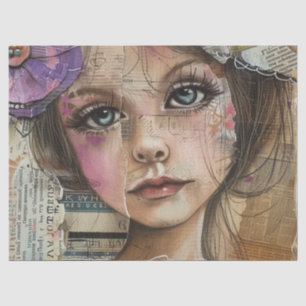 Mixed-Media-Collage-Porträtkunst (1) Seidenpapier