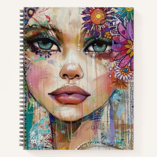 Mixed-Media-Collage-Porträtkunst (6) Notizbuch