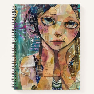Mixed-Media-Collage-Porträtkunst (8) Notizbuch