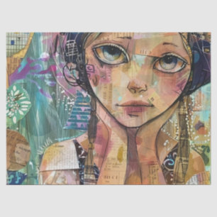 Mixed-Media-Collage-Porträtkunst (8) Seidenpapier