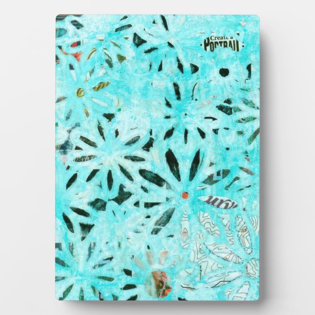 Mixed Media Daisy Art Fotoplatte (Vorderseite)