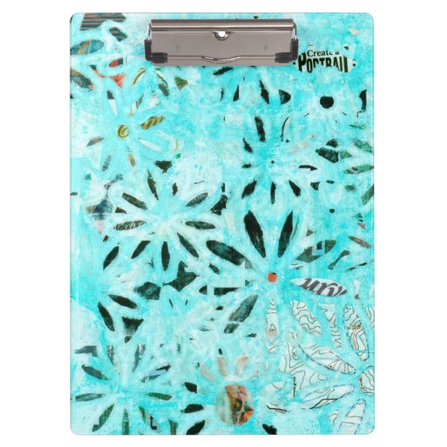 Mixed Media Daisy Art Klemmbrett (Vorderseite)