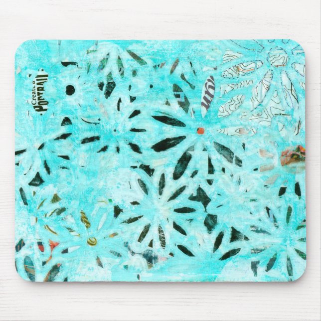 Mixed Media Daisy Art Mousepad (Vorne)