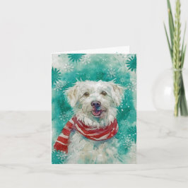 Mixed Media Dog Print Christmas Card AP433B1 Karte