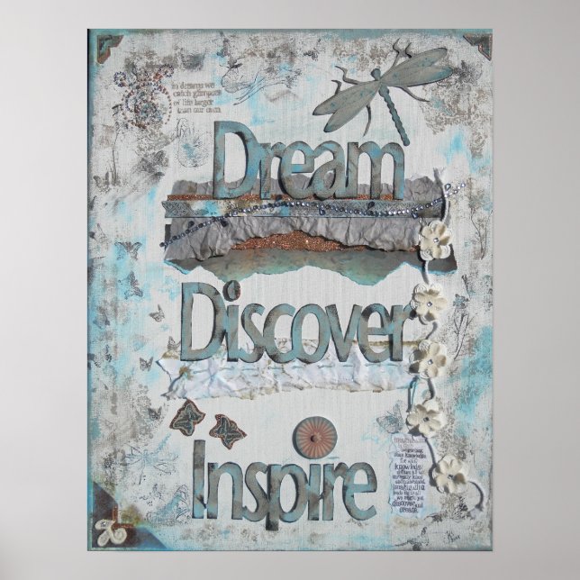 Mixed Media Dream Discover Kunstdruckerei Inspirie Poster (Vorne)