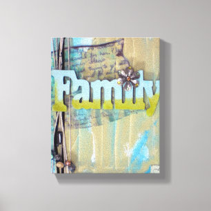 Mixed Media Family Art Leinwanddruck