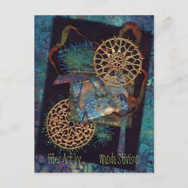 Mixed Media Fibre Art Postkarte (Vorderseite)