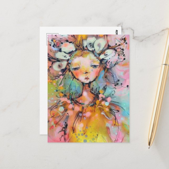 Mixed Media Gal Postkarte (Vorderseite/Rückseite Beispiel)