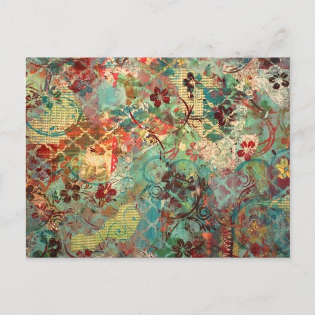 Mixed Media handgemalt Design Postkarte (Vorderseite)