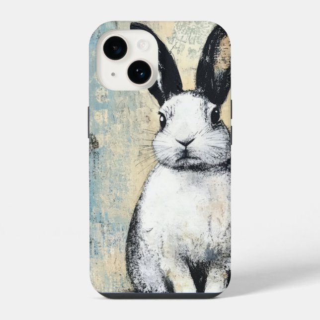 Mixed-Media-Hase iPhone Hülle (Rückseite)