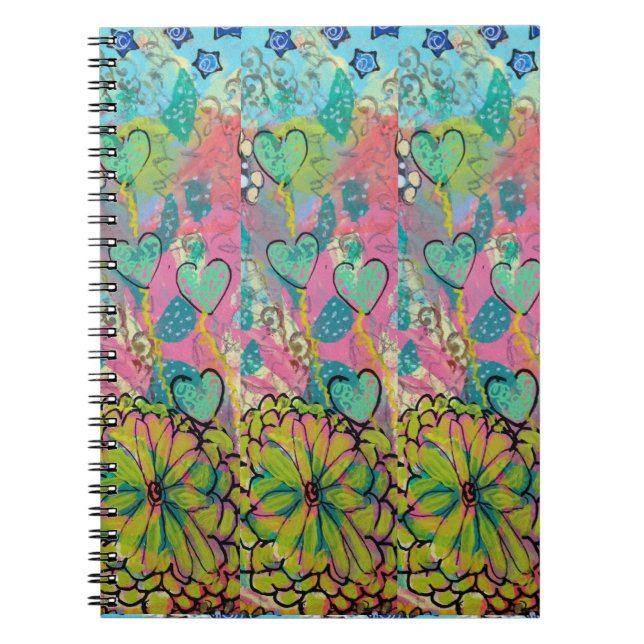 Mixed Media Hearts Notizblock (Vorderseite)