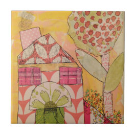 Mixed Media House Fliese