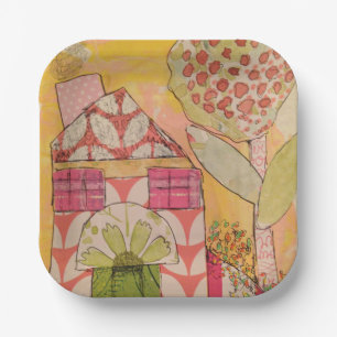 Mixed Media House Pappteller
