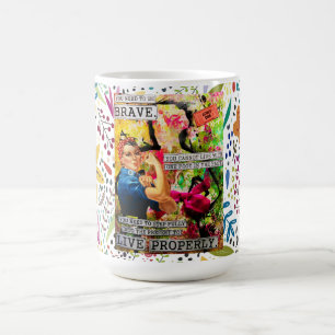 Mixed Media Inspirational Rosie the Riveter Kaffeetasse