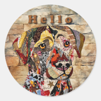 Mixed Media Labrador Retriever  Runder Aufkleber