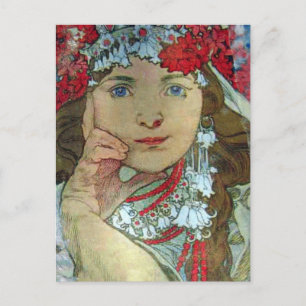 Mixed Media Lady Postkarte